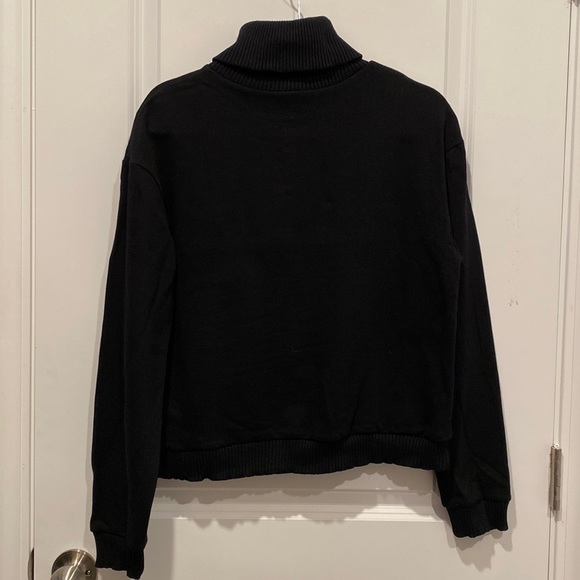 Zara Black Turtle Neck Sweatshirt Size S - Picture 2 of 7